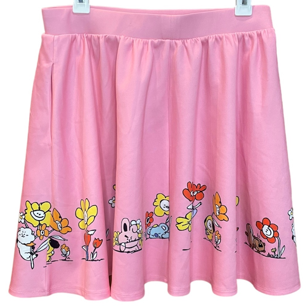 BT21 Pink Skater Mini Skirt Sz Large - Picture 2 of 7